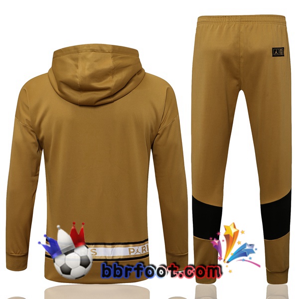 Veste A Capuche Survetement Foot JORDAN Paris PSG Jaune 21/22