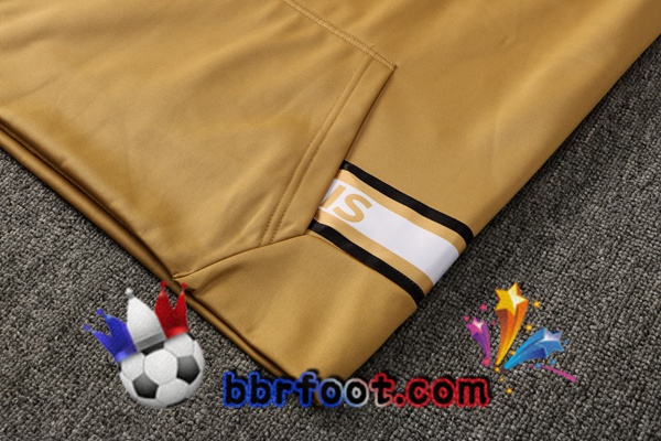 Veste A Capuche Survetement Foot JORDAN Paris PSG Jaune 21/22