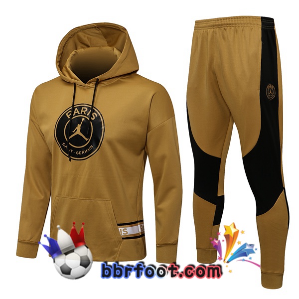 Veste A Capuche Survetement Foot JORDAN Paris PSG Jaune 21/22