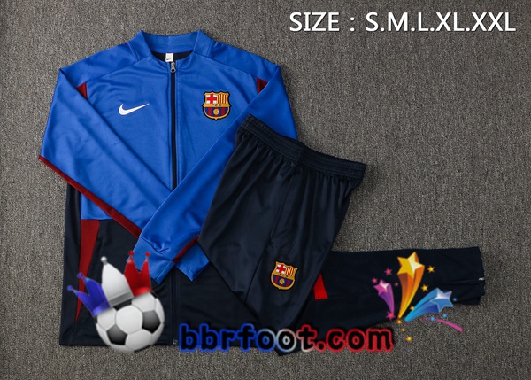 Veste Survetement Foot FC Barcelone Bleu Noir 21/22