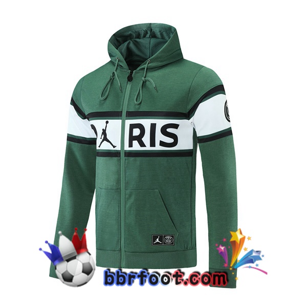 Veste A Capuche JORDAN Paris PSG Vert 21/22