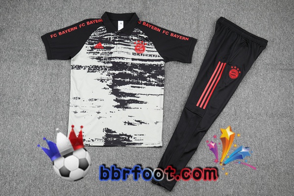 Polo Foot Bayern Munich + Pantalon Gris Noir 21/22