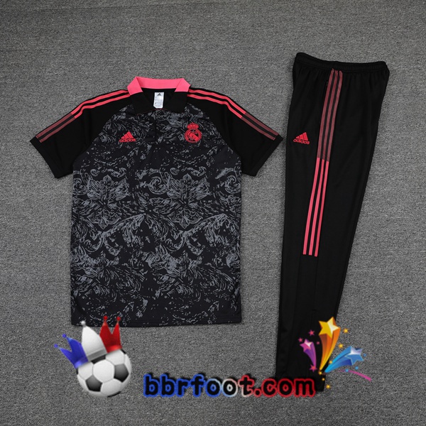 Polo Foot Real Madrid + Pantalon Noir 21/22