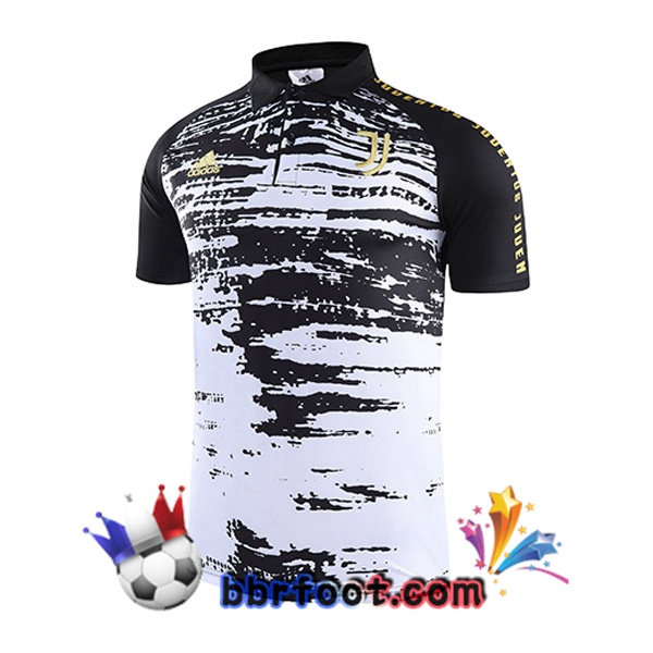 Polo Foot Juventus Blanc Noir 21/22