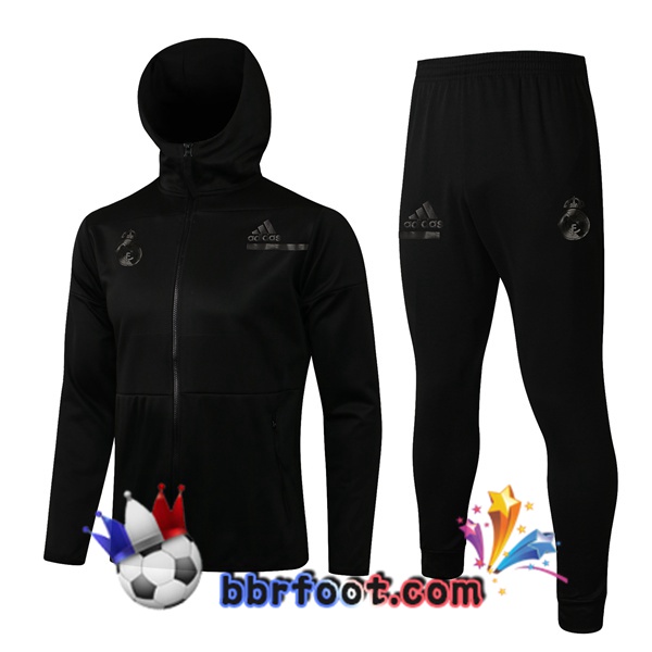 Veste A Capuche Survetement Foot JORDAN Real Madrid Noir 21/22