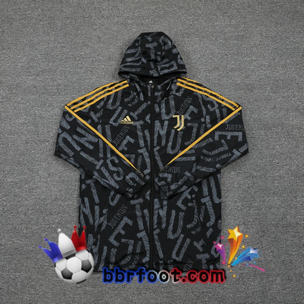 Coupe Vent Survetement Foot Juventus Noir 21/22