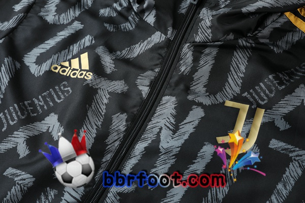 Coupe Vent Survetement Foot Juventus Noir 21/22