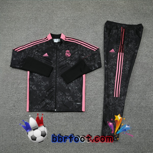 Veste Survetement Foot Real Madrid Noir 21/22
