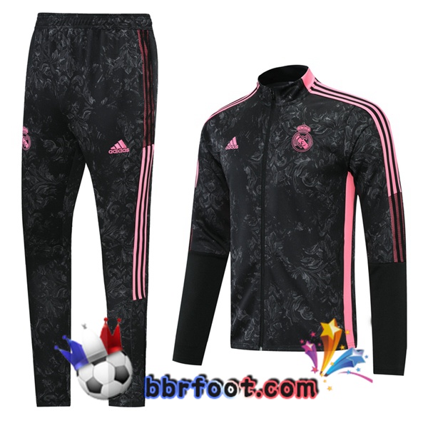 Veste Survetement Foot Real Madrid Noir 21/22