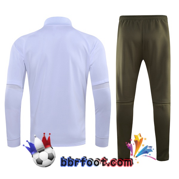 Veste Survetement Foot Manchester United Blanc 21/22