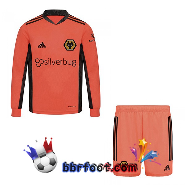 Maillot Foot Wolves Enfant Gardien de but Manche Longue Orange 20/21