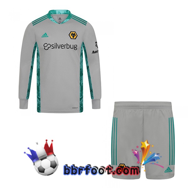Maillot Foot Wolves Enfant Gardien de but Manche Longue Gris 20/21