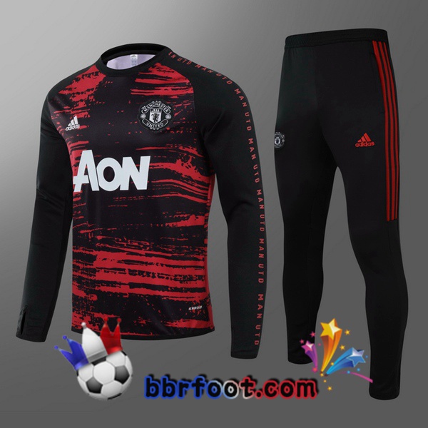 Survetement Foot Manchester United Enfant Noir Rouge 20/21