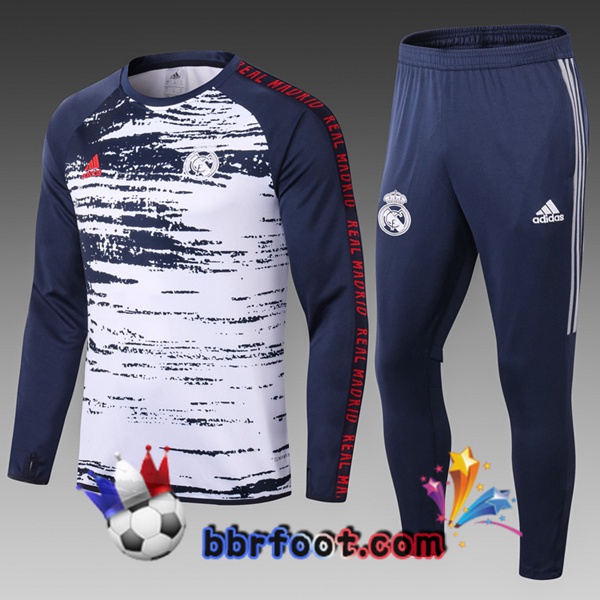 Survetement Foot Real Madrid Enfant Bleu Royal Blanc 20/21
