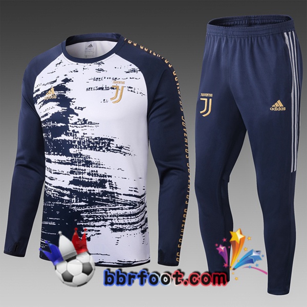 Survetement Foot Juventus Enfant Bleu Royal Blanc 20/21