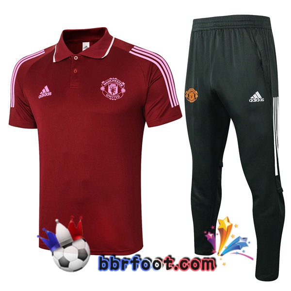 Polo Foot Manchester United + Pantalon Rouge 20/21