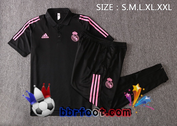 Polo Foot Real Madrid + Pantalon Noir 20/21