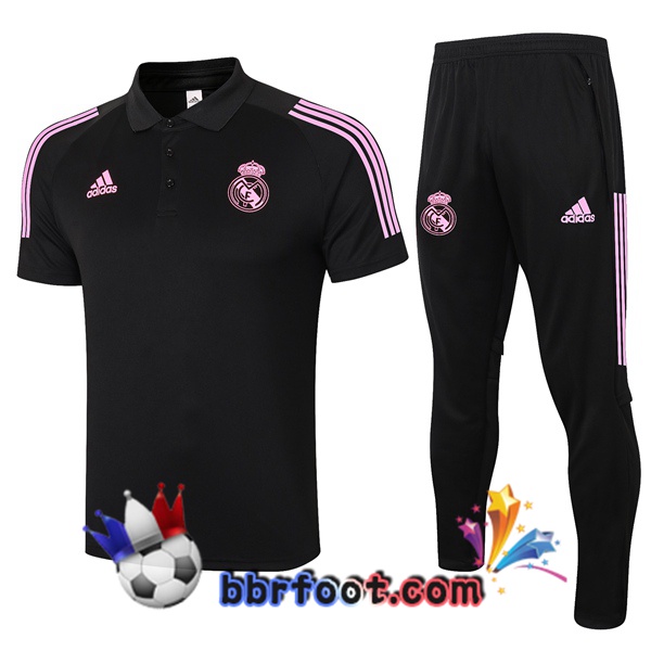 Polo Foot Real Madrid + Pantalon Noir 20/21