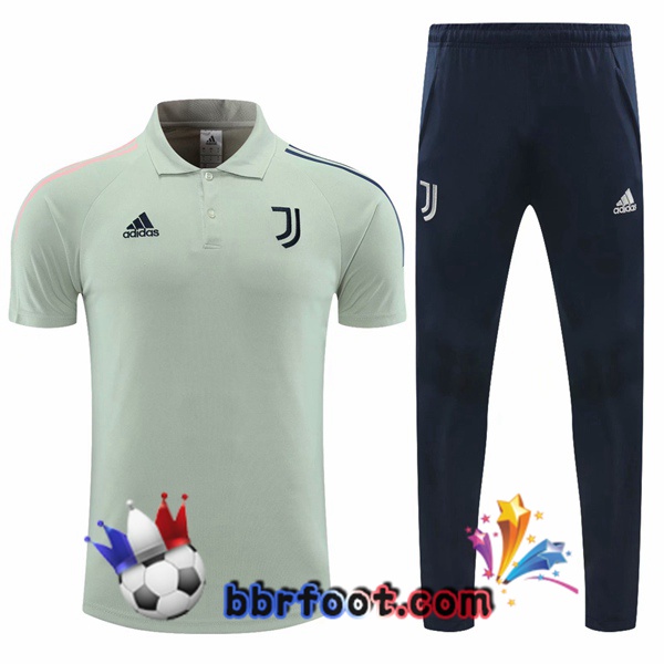 Polo Foot Juventus + Pantalon Gris Vert 20/21