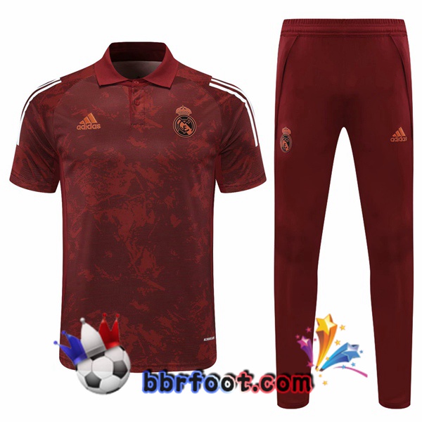 Polo Foot Real Madrid + Pantalon Rouge 20/21