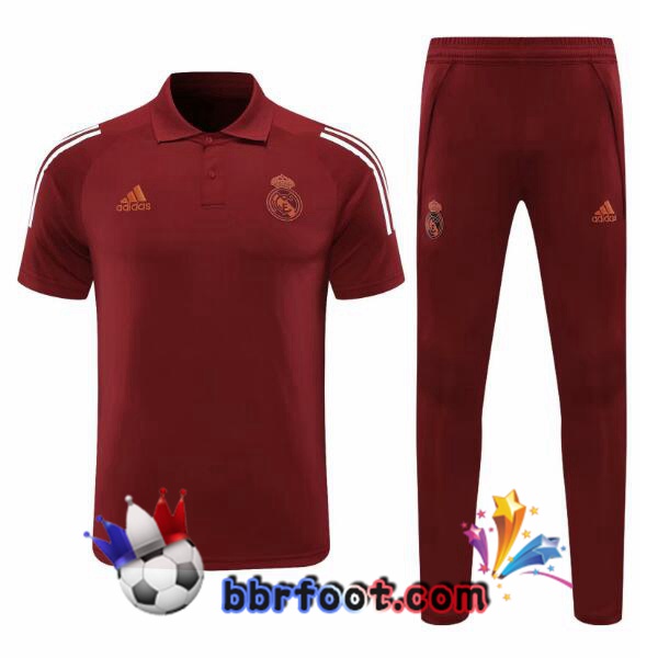 Polo Foot Real Madrid + Pantalon Rouge 20/21