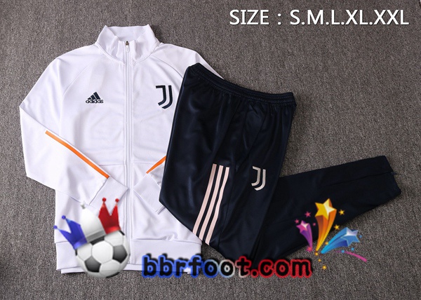 Veste Survetement Foot Juventus Blanc 20/21