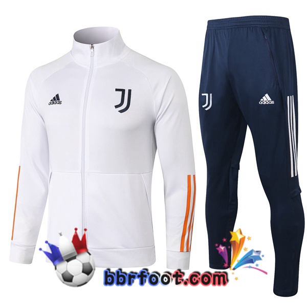Veste Survetement Foot Juventus Blanc 20/21