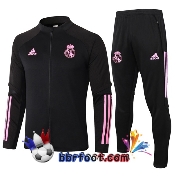 Veste Survetement Foot Real Madrid Noir 20/21