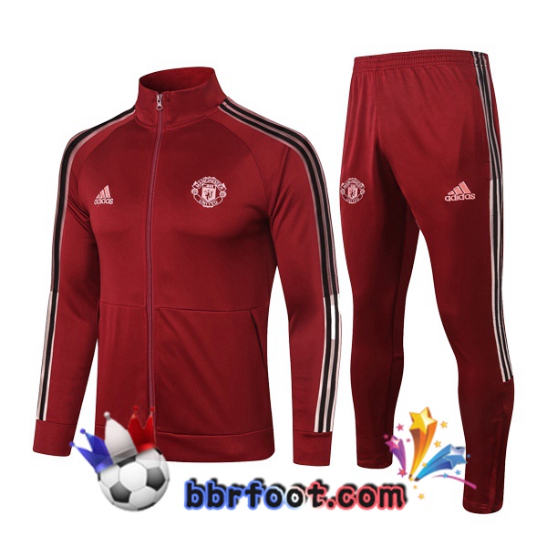 Veste Survetement Foot Manchester United Rouge 20/21
