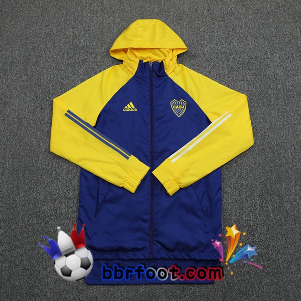Coupe Vent Survetement Foot Boca Juniors Bleu Royal Jaune 20/21