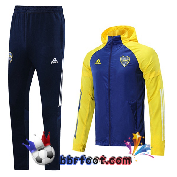 Coupe Vent Survetement Foot Boca Juniors Bleu Royal Jaune 20/21