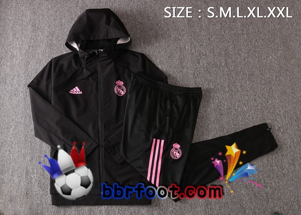 Coupe Vent Survetement Foot Real Madrid Noir 20/21