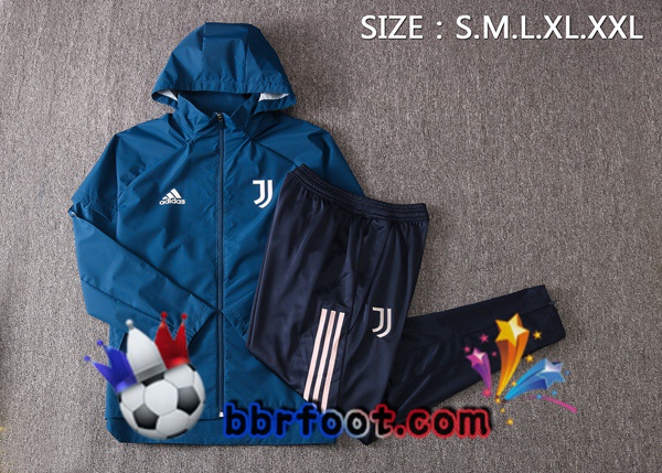 Coupe Vent Survetement Foot Juventus Bleu Royal 20/21
