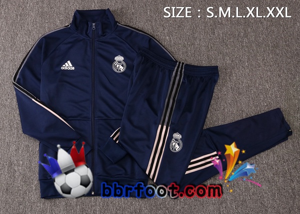 Veste Survetement Foot Real Madrid Bleu Royal 20/21