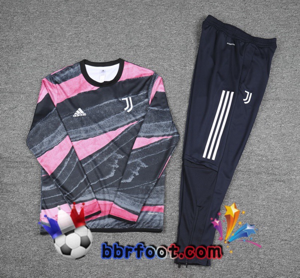 Survetement Foot Juventus Rose Noir 20/21