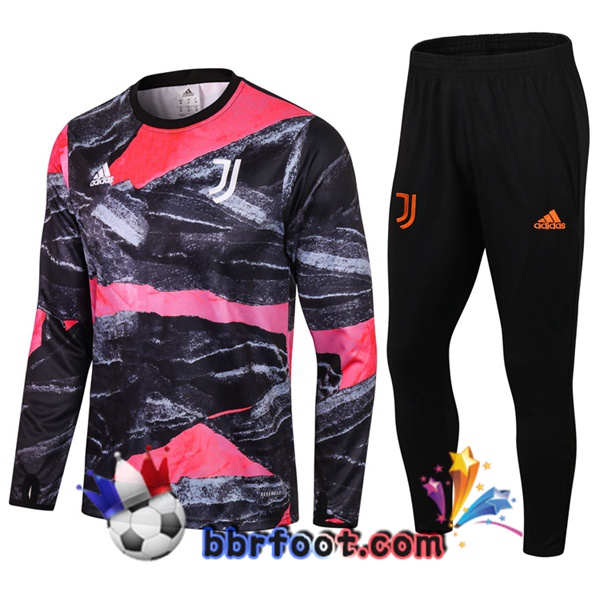 Survetement Foot Juventus Rose Noir 20/21