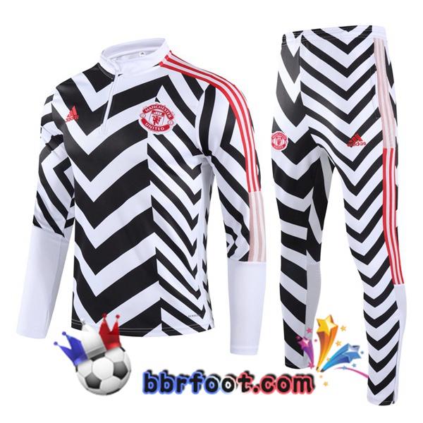 Survetement Foot Manchester United Noir Blanc 20/21