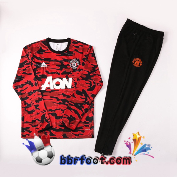 Survetement Foot Manchester United Rouge 20/21