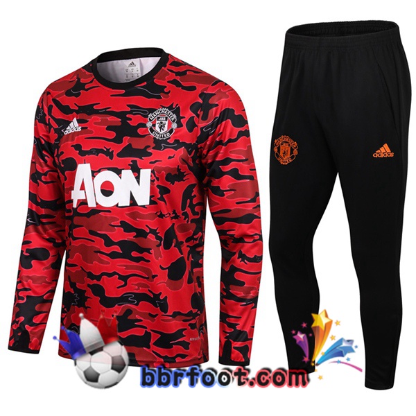 Survetement Foot Manchester United Rouge 20/21