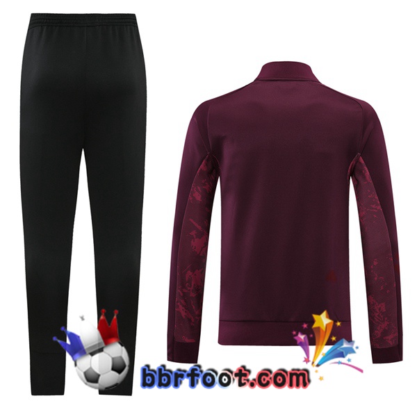 Veste Survetement Foot Real Madrid Rouge 20/21