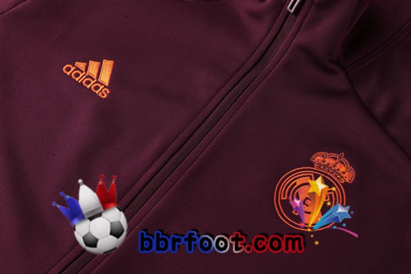 Veste Survetement Foot Real Madrid Rouge 20/21