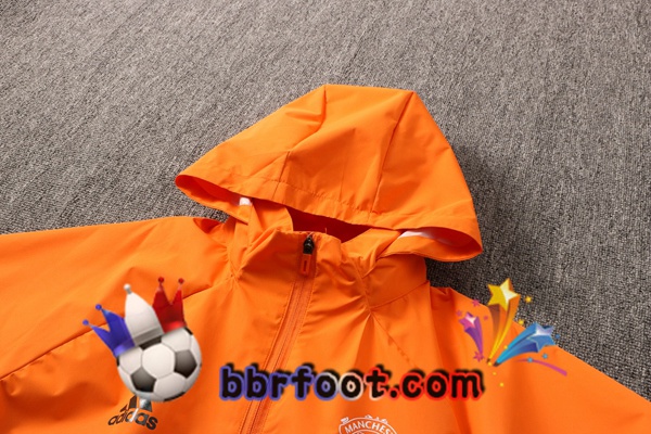 Coupe Vent Survetement Foot Manchester United Orange 20/21