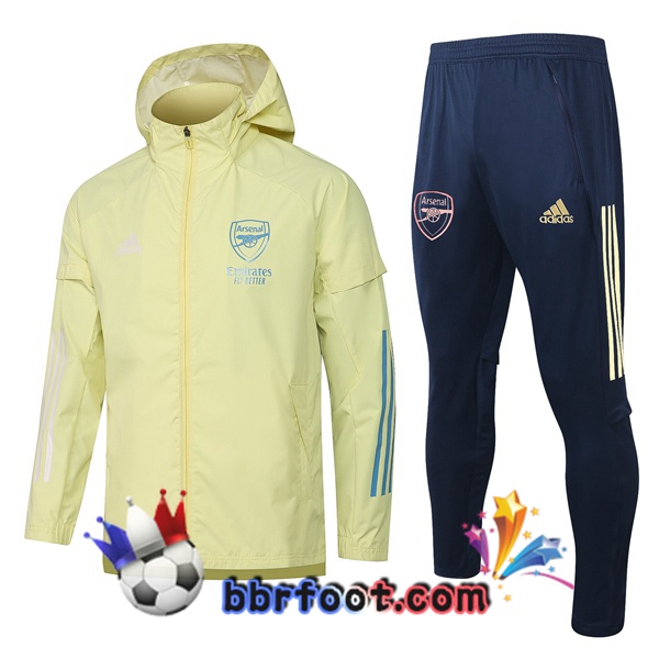 Coupe Vent Survetement Foot Arsenal Jaune 20/21