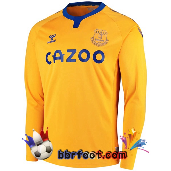 Maillot Foot Everton Exterieur Manche Longue Jaune 20/21