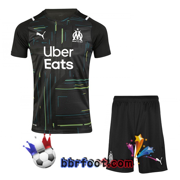 Maillot Foot Marseille OM Enfant Gardien de but Noir 21/22
