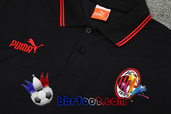 Polo Foot AC Milan + Pantalon Noir Rouge 21/22