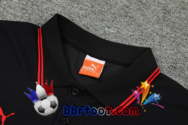 Polo Foot AC Milan + Pantalon Noir Rouge 21/22