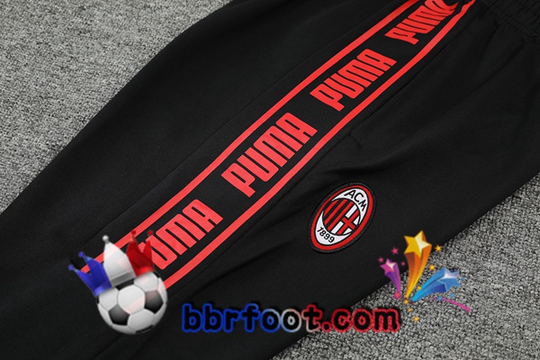 Polo Foot AC Milan + Pantalon Noir Rouge 21/22