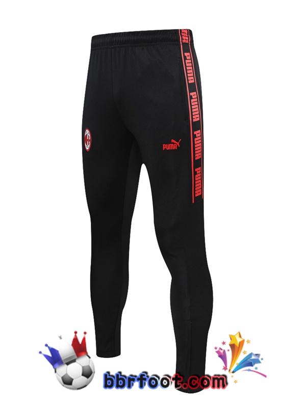Polo Foot AC Milan + Pantalon Noir Rouge 21/22