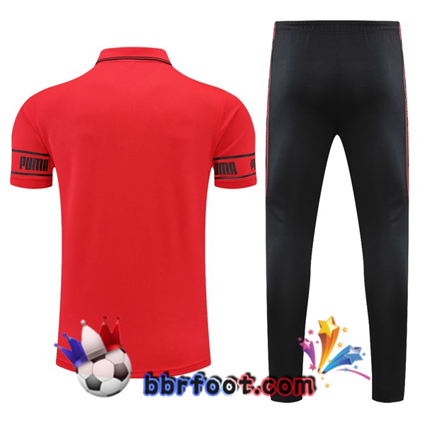 Polo Foot AC Milan + Pantalon Rouge 21/22